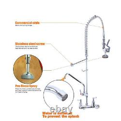 12 Commercial Pre-Rinse Sink Faucet Kitchen Add-On Mixer Tap Pull Down Sprayer