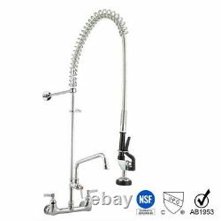 12 Commercial Pre-Rinse Sink Faucet Pull Down Sprayer Mixer Wall Tap Kitchen