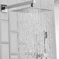 12 Inches Bathroom Luxury Rainfall Mixer Shower Combo Set Polished Chrome