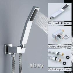 12 Inches Bathroom Luxury Rainfall Mixer Shower Combo Set Polished Chrome