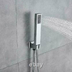 16Chrome Ceiling Mounted Shower System Set Rain Square Shower Head WithSprayer