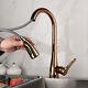 16 Arc Pull Out Kitchen Sink Mixer Faucet Rose Gold Deck Mount Swivel Brass Tap