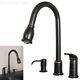 16in Single Handle Pull-Down Kitchen Faucet With Soap Dispenser Decor Set Sink