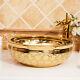 17.4 Gold Ceramic Bathroom Basin Vessel Sink Mixer Faucet Tap Pop-up Drain Set