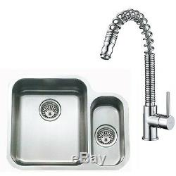 1.5 Bowl Stainless Steel Undermount Kitchen Sink & Pull Out Mixer Tap (KST068)