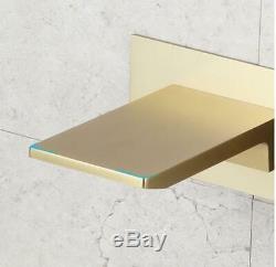 2020 Bathroom Sink Faucet Brushed Gold Wall Mount Faucet Brass Basin Mixer Taps