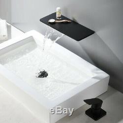 2020 NEW Brass Black Bathroom Sink Waterfall Faucet Storage Rack Basin Mixer Tap