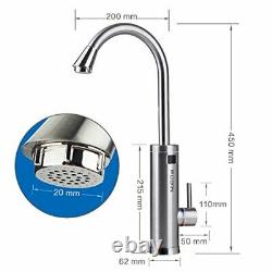220V Electric Instant Hot Water Tap, Supply Hot and Cold Water, Stainless Hot