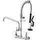 $220 BWE Commercial Wall Mount Pull-Down Kitchen Pre-Rinse Spray Faucet Nickel