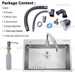 29.5 IN size Stainless Steel Kitchen Sink Under/Topmount Free filter and faucet