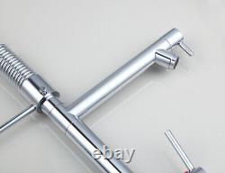 30'' Kitchen 1 Hole Sink Mixer Swivel Pull Down Spray Spout Faucet Chrome Tap