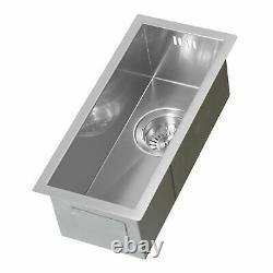 320190mm Small Stainless Steel 0.5 Half Bowl Inset/Undermount Kitchen Sink New