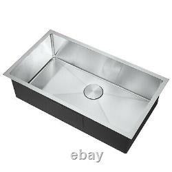 32 Kitchen Sink 304 Premium Stainless Steel Single Bowl Undermount Handmade