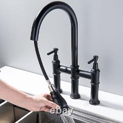 3 Function Kitchen Faucet Swivel Single Handle Sink Pull Down Spray Mixer Taps