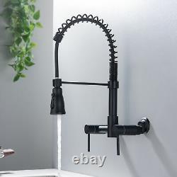 3 Function Kitchen Sink Faucet Pull Down Sprayer Dual Handle 2 Hole Mixer Taps