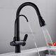 3 Way Filter Water Faucet Kitchen Sink Pull Down Shower Vessel Mixer Tap Black