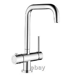 3 in 1 Instant Hot Cold Boiling Water Angular Kitchen Tap Filter Tank Chrome