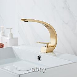 8 Bathroom Sink Faucet Brushed Gold With Cover Plate One Hole/Handle Mixer Taps