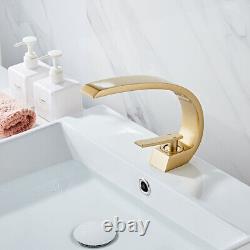8 Bathroom Sink Faucet Brushed Gold With Cover Plate One Hole/Handle Mixer Taps