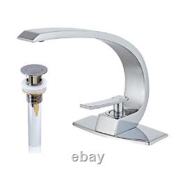 8 Bathroom Sink Faucet Chrome With Drain plate One Hole/Handle Mixer Tap
