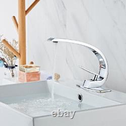 8 Bathroom Sink Faucet Chrome With Drain plate One Hole/Handle Mixer Tap