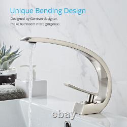 8 Brushed Nickel Bathroom Sink Faucet One Hole/Handle Lavatory Mixer Taps