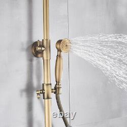 8 Shower Faucet Set Rain Head Combo Hand Shower Tub Filler Mixer Tap Wall Mount