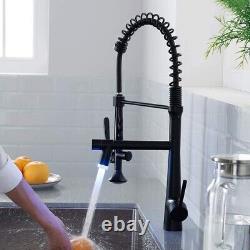 AIMADI Single Handle Kitchen Faucet with Sprayer with LED Light, Matte Black