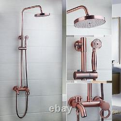 AS 8 Antique Copper Bathroom Shower Head Set Tub Sink Faucet Mixer Taps i2