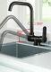 Adjustable Faucet Set Thermostatic Water Mixer Hot Cold Black Modern Style Sink
