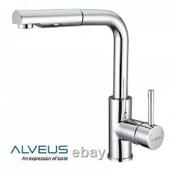 Alveus Siros Chrome Kitchen Sink Modern Tap Single Lever Pull Out Spray