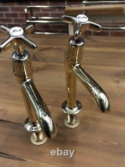 Antique Brass Belfast Sink Kitchen Taps Reclaimed Refurbished Stunning