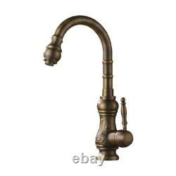 Antique Brass Single Handle Kitchen Sink Faucet Cold & Hot Sink Mixer Tap 2sf001
