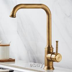 Antique Brass Swivel Kitchen Sink Faucet Single Handle Basin Sink Mixer Tap