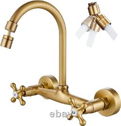 Antique Brass Wall Mount Kitchen Sink Faucet Wall Mounted Kitchen Faucet 8 Inch