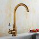 Antique Bronze Swivel Kitchen Sink Faucets Hot Cold Water Mixer Tap 360 Rotate