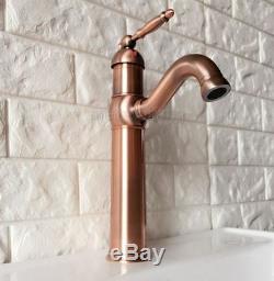 Antique Copper Vessel Sink Faucet Kitchen Bathroom Basin Single Handle Mixer Tap