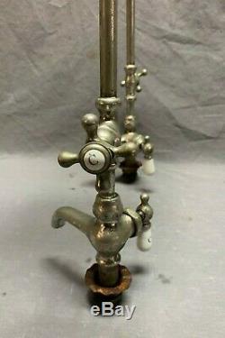 Antique Faucet Bridge Mixer Sink Vtg Barber Bathroom Kitchen Nickel Brass 26-20J