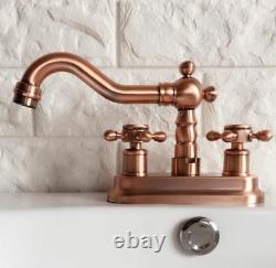 Antique Red Copper Swivel Spout Kitchen Sink Faucet Mixer Basin Tap Prg047