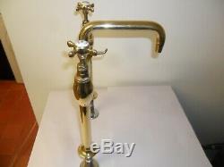 Antique kitchen taps solid brass original vintage reclaimed refurbished old taps