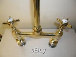 Antique kitchen taps solid brass original vintage reclaimed refurbished old taps