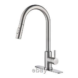 Automatic Sensor Touch Kitchen Sink Faucet Brushed Nickel with Pull Down SprayIw