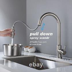 Automatic Sensor Touch Kitchen Sink Faucet Brushed Nickel with Pull Down Sprayks