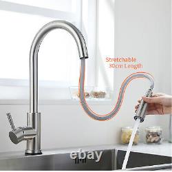 Automatic Touch Sensor Kitchen Faucet Sink Pull Out Sprayer Brushed Nickel Tap