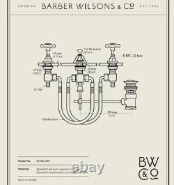 Barber Wilsons REGENT 6450-1890, Deck Mounted Basin Mixer Tap, Polished Brass