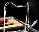 Basin Faucet Kitchen Sink Mixer Tap360° White Ceramic Handle Brushed Nickel US