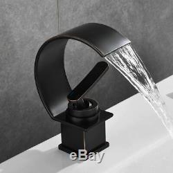 Basin Sink Designer Mixer Tap Waterfall Black Copper Effect Single Handle