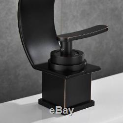 Basin Sink Designer Mixer Tap Waterfall Black Copper Effect Single Handle