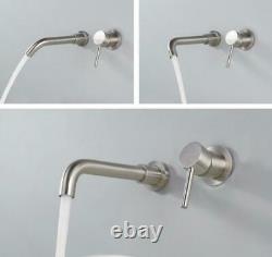 Basin Sink Faucet Swivel Spout Mixer Tap SUS Bathroom Wall Mounted Single Handle