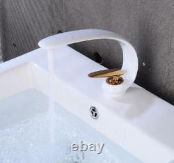 Basin Sink Mixer Tap Faucet Hot Cold Bathroom Bath Deck Mount Single Hole Handle